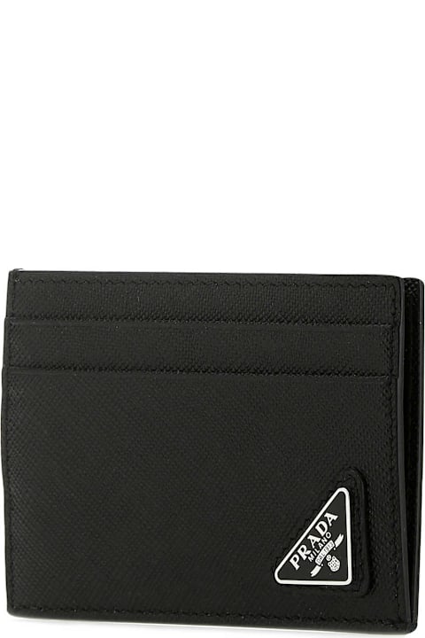 Fashion for Men Prada Black Leather Card Holder