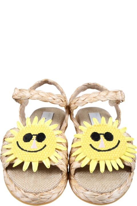 Stella McCartney Kids Stella McCartney Kids Beige Sandals For Girl With Sole