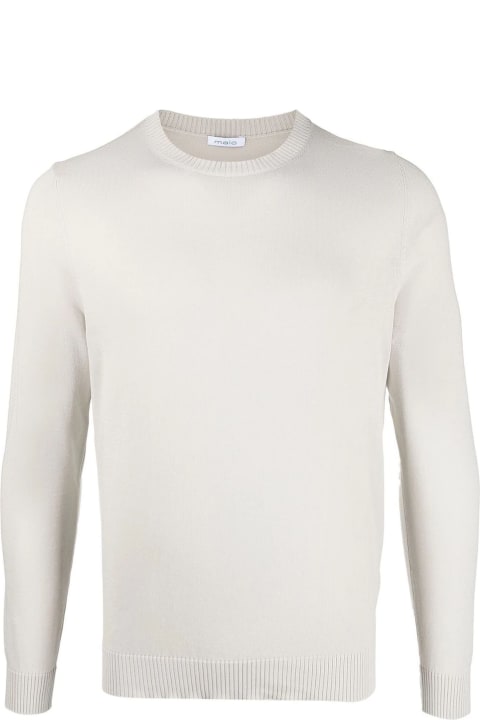 Malo Sweaters for Men Malo White Cotton Jumper