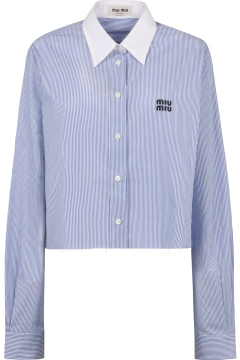 Miu Miu Topwear for Women Miu Miu Striped Cotton Shirt