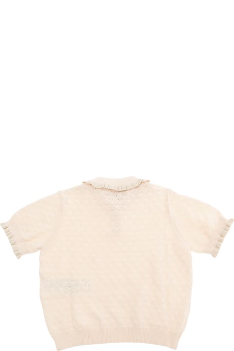 Homeware Emporio Armani Beige T-shirt With Spread Collar In Cotton Girl