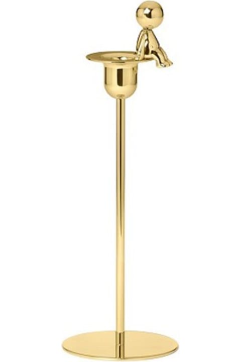 インテリア Ghidini 1961 Omini - The Thinker Tall Candlestick Polished Brass