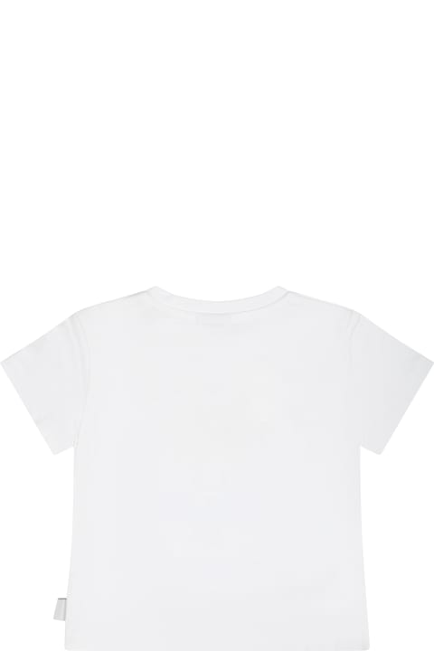 GCDS Mini T-Shirts & Polo Shirts for Baby Girls GCDS Mini White T-shirt For Baby Girl With Spongebob Print
