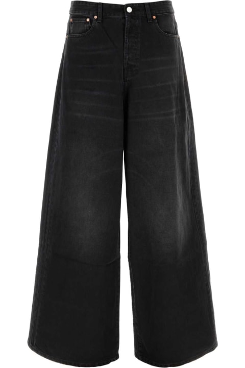 ウィメンズ新着アイテム VETEMENTS Black Denim Wide-leg Jeans