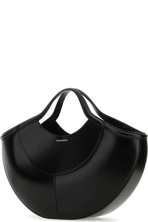 Alexander McQueen Totes for Women Alexander McQueen Black Leather Shopping Bag