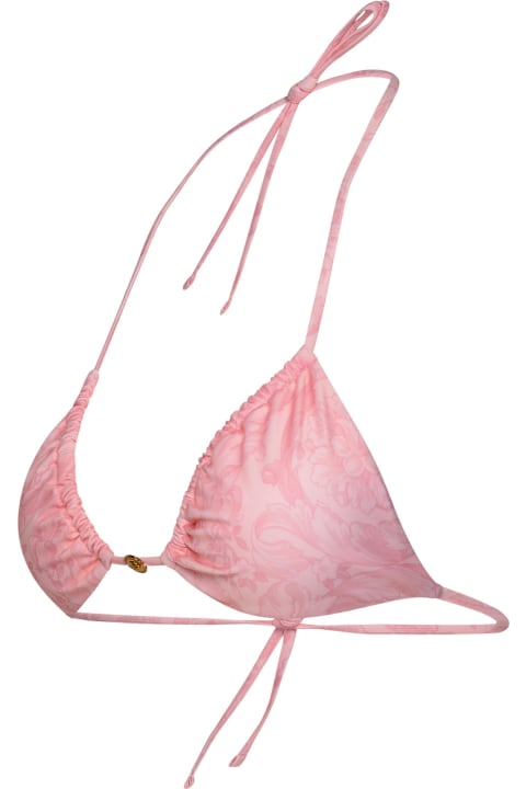 Versace Clothing for Women Versace 'barocco' Pink Polyester Blend Bikini Top
