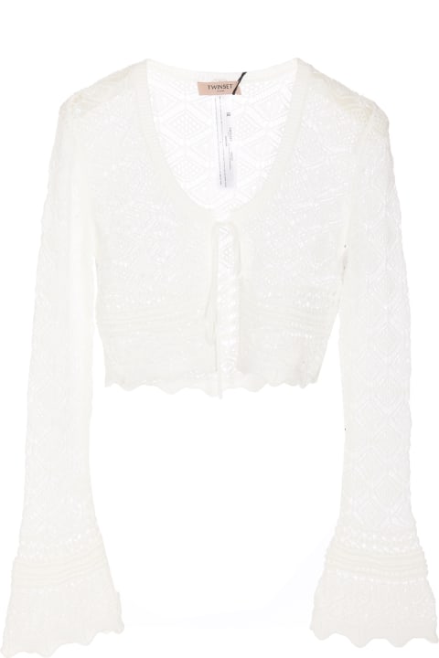TwinSet Sweaters for Women TwinSet Lace Details Shrug