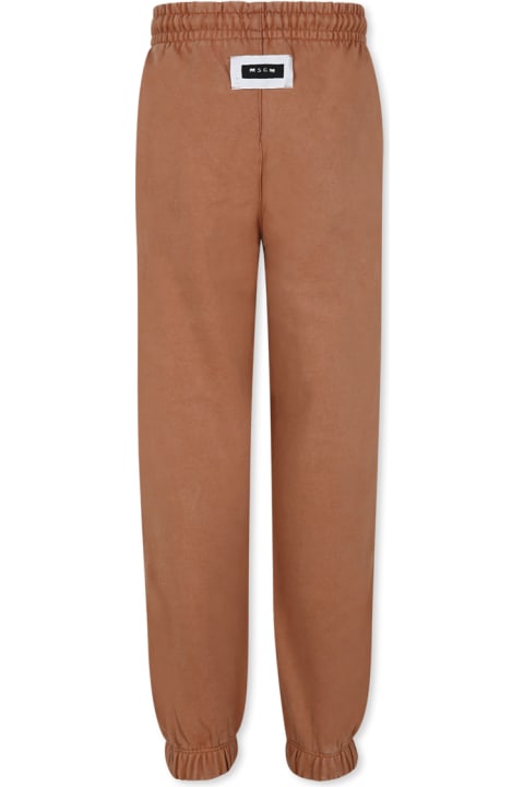 Homeware MSGM Beige Trousers For Kids With Logo