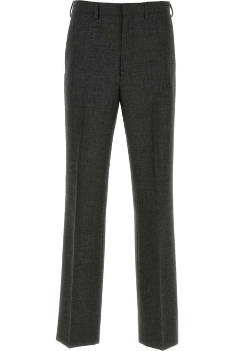 Prada Clothing for Men Prada Melange Dark Grey Wool Pant