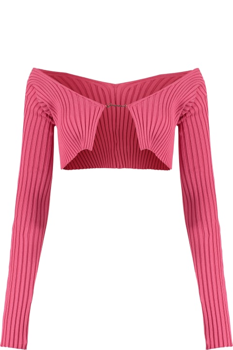 Fleeces & Tracksuits for Women Jacquemus Pralu Ribbed Cropped Cardigan