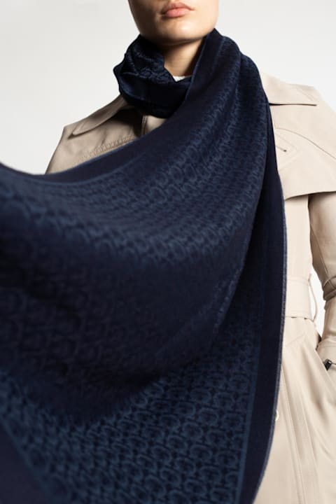 Ferragamo Scarves & Wraps for Women Ferragamo Ferragamo Logo-embroidered Scarf