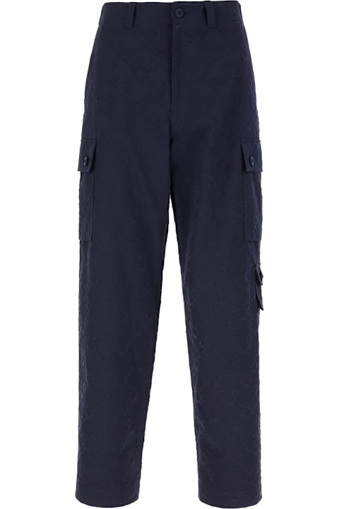 Pants for Men Givenchy Navy Blue Cotton Pants