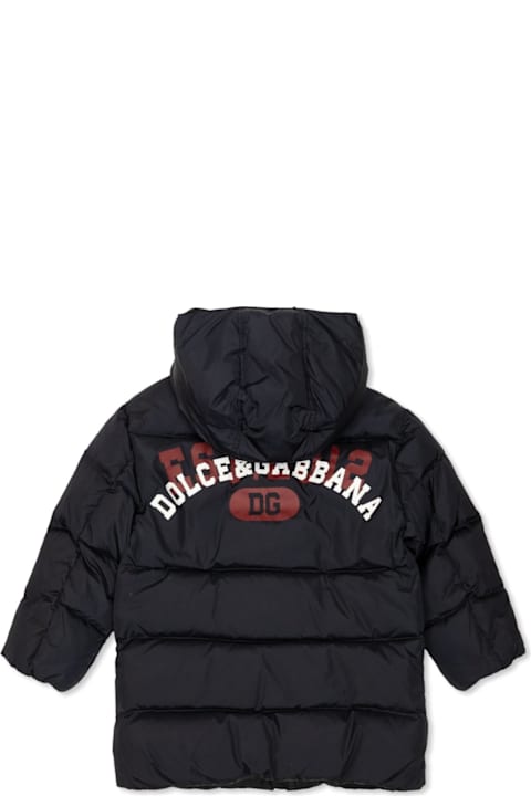 Dolce & Gabbana Sale for Kids Dolce & Gabbana Logo Printed Hooded Down Jacket