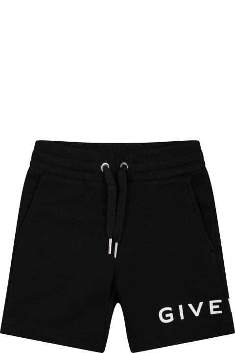 Black Shorts For Baby Boy With Logo