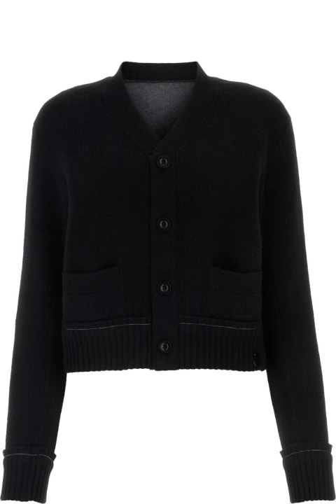 Sacai Sweaters for Women Sacai Black Cotton Blend Cardigan