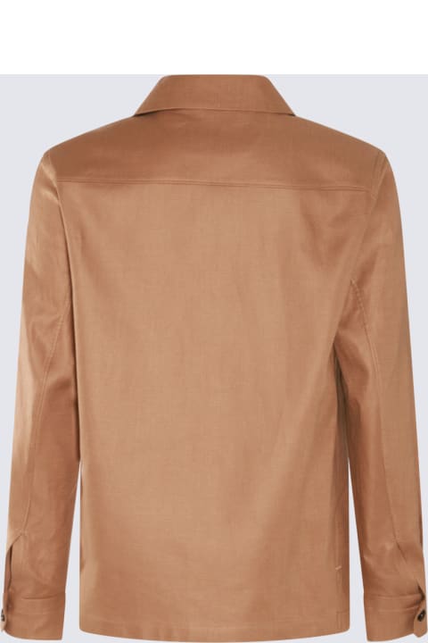 Zegna Coats & Jackets for Men Zegna Camel Linen Casual Jacket