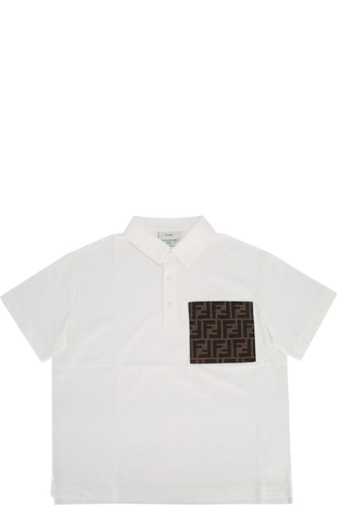 Fendi for Kids Fendi Ff Logo Jacquard Polo Shirt