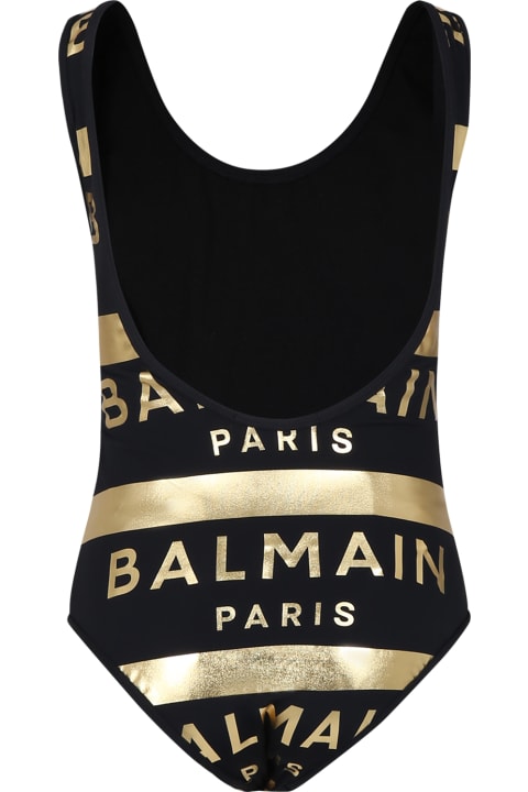 Balmain for Girls Balmain Black Swimsuit For Girl With Logo