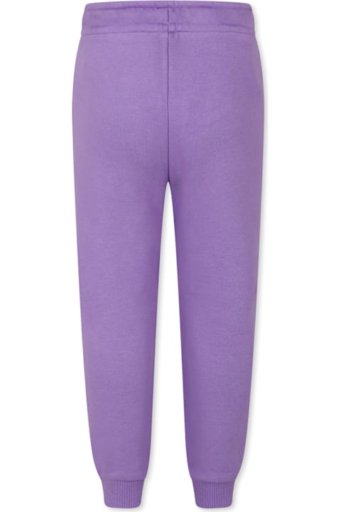 Bottoms for Girls Little Marc Jacobs Purple Trousers For Girl With Logo