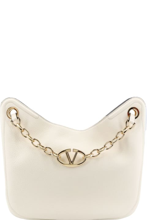 Homeware Valentino Garavani Vlogo Gate Grained Leather Hobo Bag