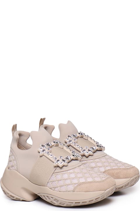 Roger Vivier◆Viv' Run Strass バックル スニーカー ROGER VIVIER Viv Run crystal-embellished stretch and leather