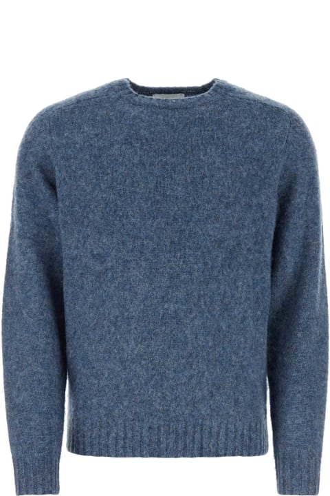 The Harmony Sweaters for Men The Harmony Melange Blue Wool Shaggy Sweater