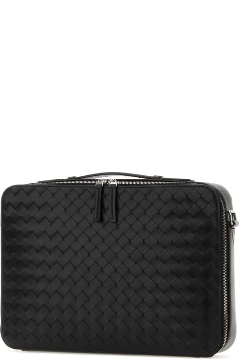 Bottega Veneta Luggage for Men Bottega Veneta Black Leather Getaway Briefcase