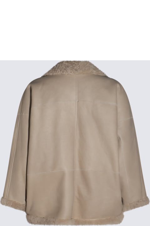 Brunello Cucinelli Coats & Jackets for Women Brunello Cucinelli Beige Fur Leather Jacket