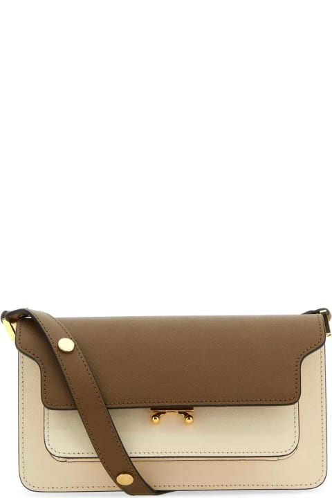 Fashion for Women Marni Two-tone Leather Mini Trunk Soft Shoulder Bag
