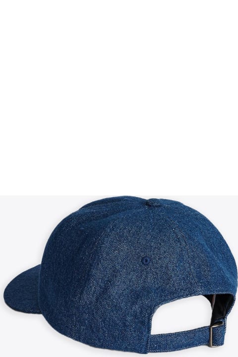 Dad Denim Cap Blue denim cap with embroidery - Dad denim cap