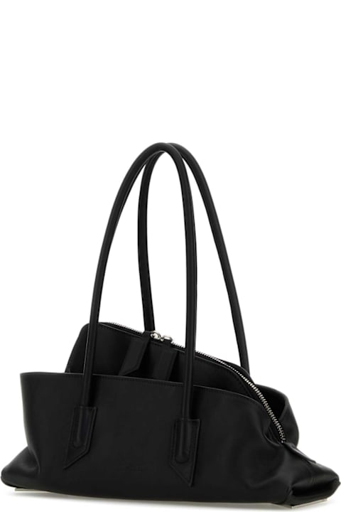 The Attico for Women The Attico Black Leather Small La Passeggiata Shoulder Bag