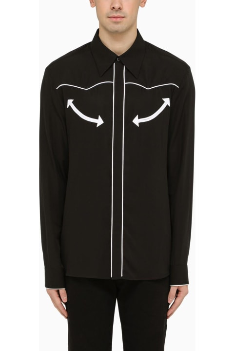 メンズ シャツ Balmain Black Shirt With Contrasting Arrows
