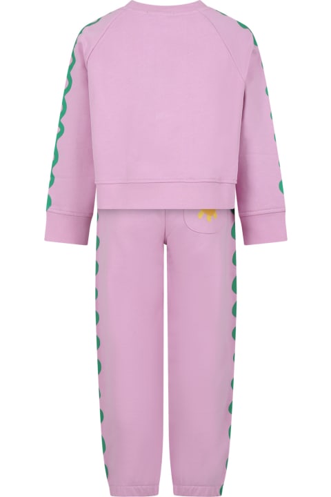 Jumpsuits for Girls Stella McCartney Kids Pink Set For Girl With Logo