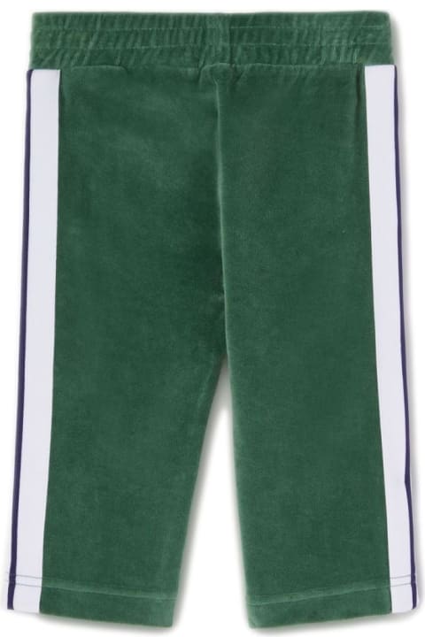 Bottoms for Baby Boys Palm Angels Green Track Pants With Logo