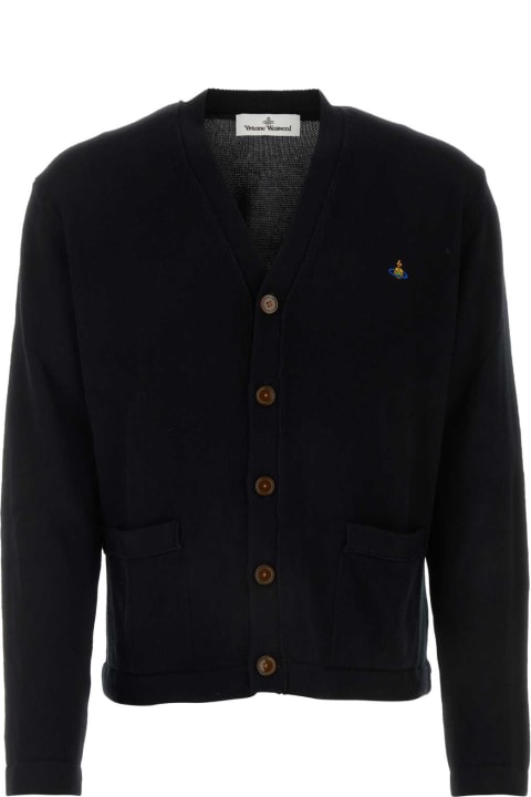 Vivienne Westwood Sweaters for Men Vivienne Westwood Black Cotton Blend Cardigan