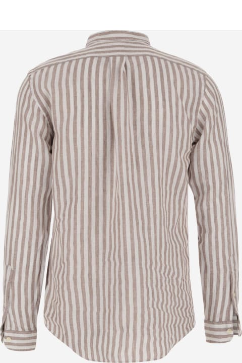 Ralph Lauren for Men Ralph Lauren Linen Shirt With Striped Pattern And Logo