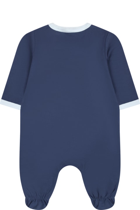 ベビーガールズ Timberlandのボディスーツ＆セットアップ Timberland Blue Jumpsuit For Baby Boy With Logo