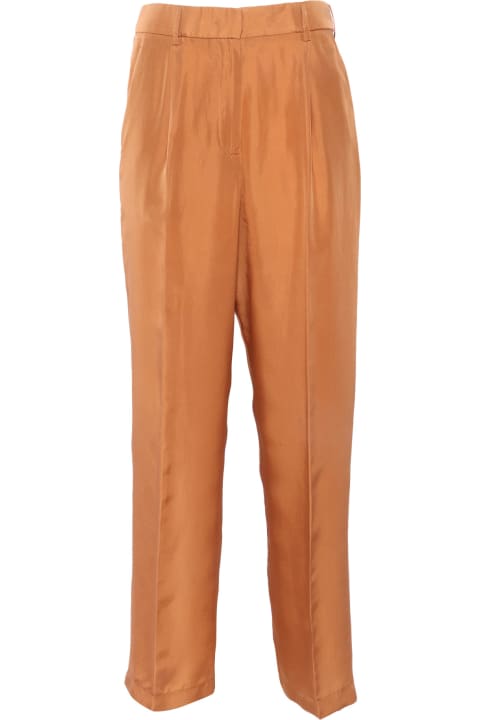 Forte_Forte Pants & Shorts for Men Forte_Forte Orange Silk Trousers