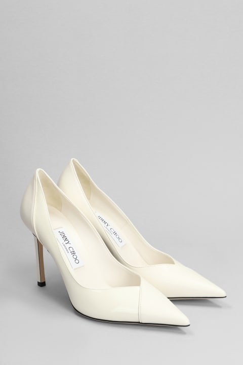 Jimmy Choo for Women Jimmy Choo Cass 95 Pumps In White Patent Leather