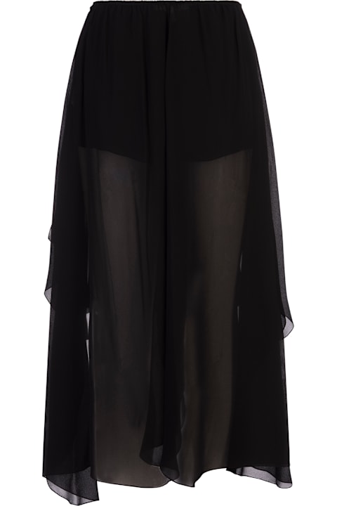 Chloé Pants & Shorts for Women Chloé Black Silk Georgette Ruffle Shorts