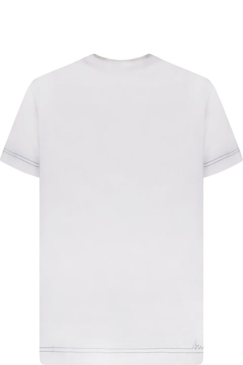 Burberry for Men Burberry Embroidered Hem White T-shirt