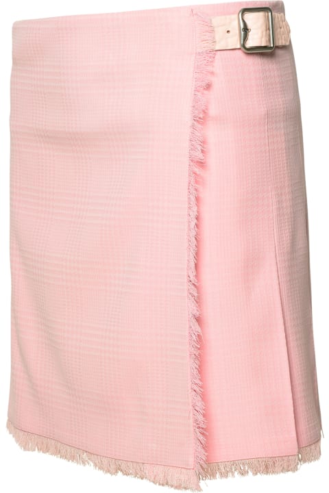 Skirts for Women Burberry Pink Virgin Wool Miniskirt