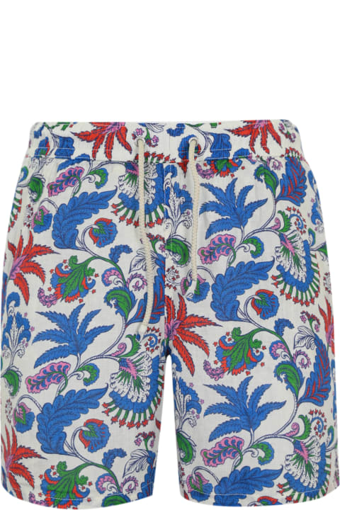 Swimwear for Men MC2 Saint Barth Linen Swimsuit With Flower Print