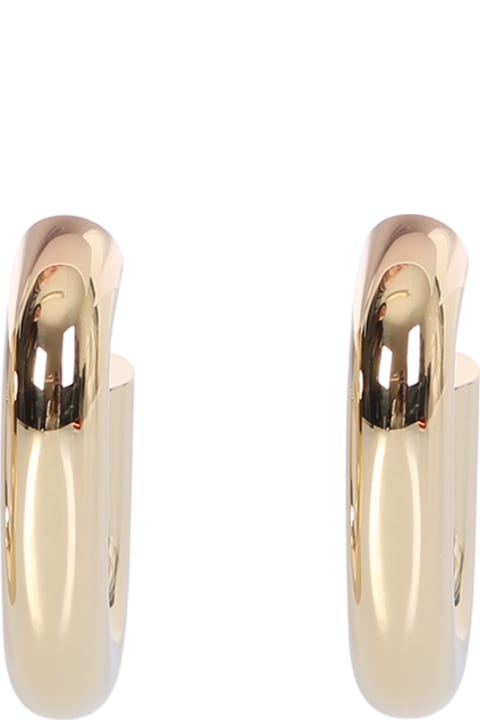 Homeware Paco Rabanne 'xl Link' Gold-tone Shiny Hoop Earrings In Resin And Alluminium Woman Paco Rabanne