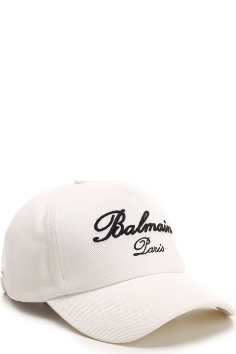 Balmain Hats for Women Balmain Embroidered Logo Baseball Cap
