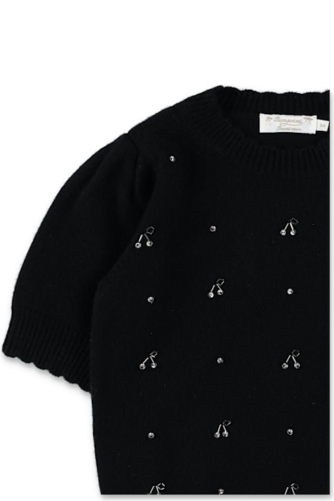 أدوات منزلية Bonpoint Kid - Bonpoint Justine Hand-embroidered Sweater With Rhinestones And Pearls