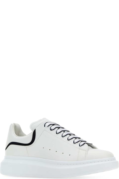 Shoes Sale for Men Alexander McQueen White Leather Sneakers With White Leather Heel