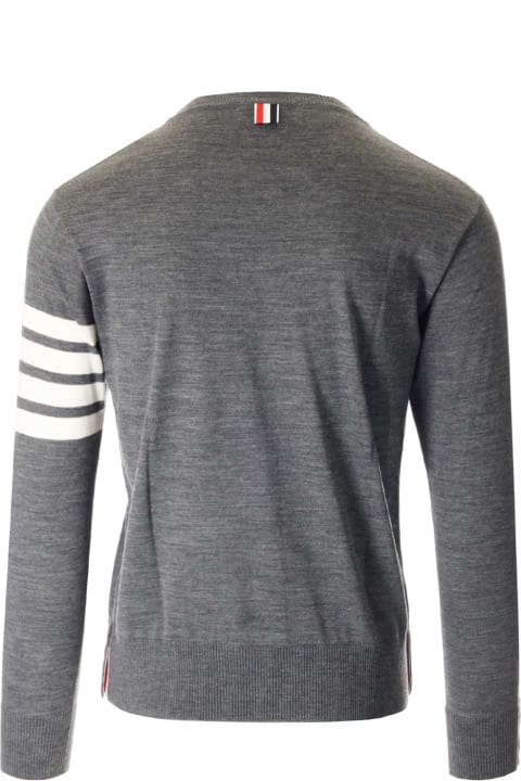 Thom Browne Sweaters for Men Thom Browne Grey '4-bar' Crewneck Sweater