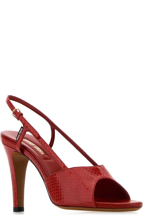 Homeware Miu Miu Red Leather Sandals