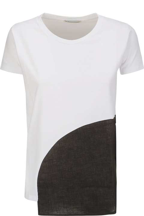 ウィメンズ Stefano Mortariのトップス Stefano Mortari S/s Cotton T-shirt With Linen Detail